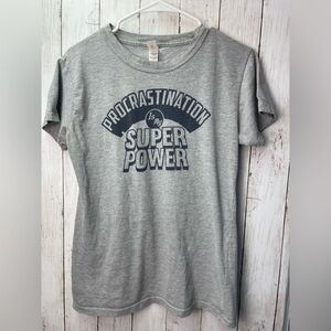 Tultex “Procrastination” Heather Gray Tee size XL